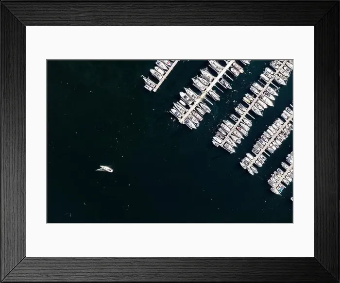 Framed Print : Aerial view of Strand boat association marina in Oslo