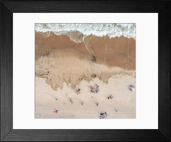 Framed Print : Aerial view of people at flying point beach, Watermill, NY Framed Print : Aerial view of people at flying point beach, Watermill, NY