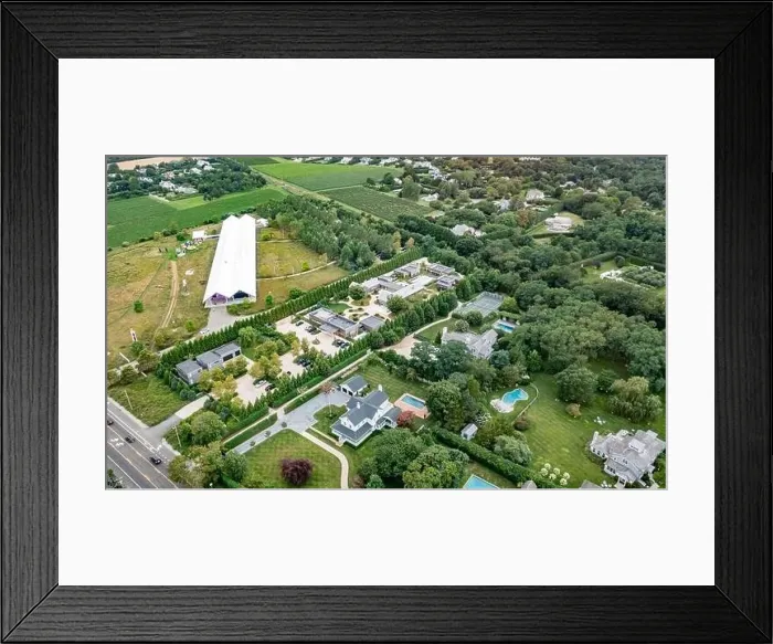 Framed Print : Aerial view of the Parrish Museum and surrounding area