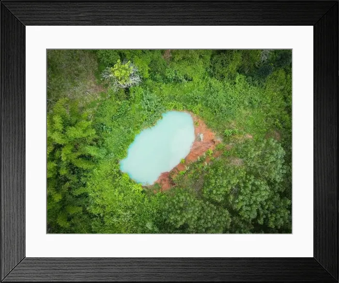 Framed Print : Aerial view river forest nature woodland area green tree Framed Print : Aerial view river forest nature woodland area green tree