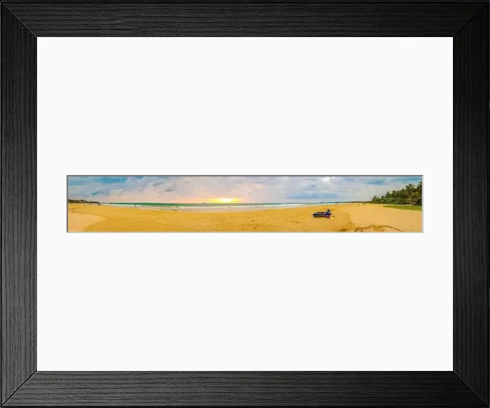 Framed Print : Beautiful colorful sunset and landscape panorama from Bentota Beach on Sri Lanka island Framed Print : Beautiful colorful sunset and landscape panorama from Bentota Beach on Sri Lanka island