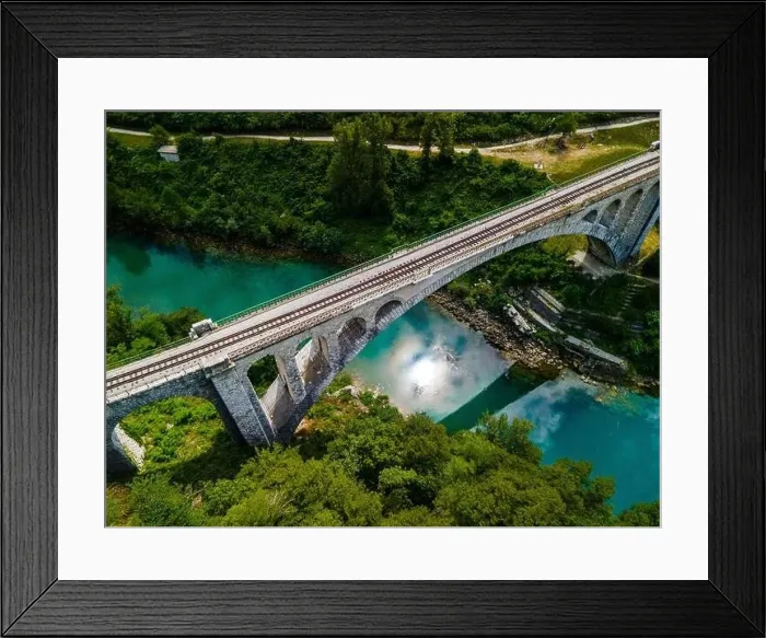 Framed Print : Solkan Bridge in Slovenia. World Largest Rail Arch Stone Bridge in the World Framed Print : Solkan Bridge in Slovenia. World Largest Rail Arch Stone Bridge in the World