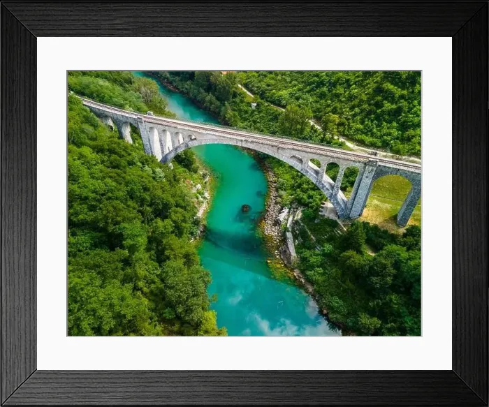 Framed Print : Solkan Bridge in Slovenia over River Soca. World Largest Stone Rail Bridge Framed Print : Solkan Bridge in Slovenia over River Soca. World Largest Stone Rail Bridge