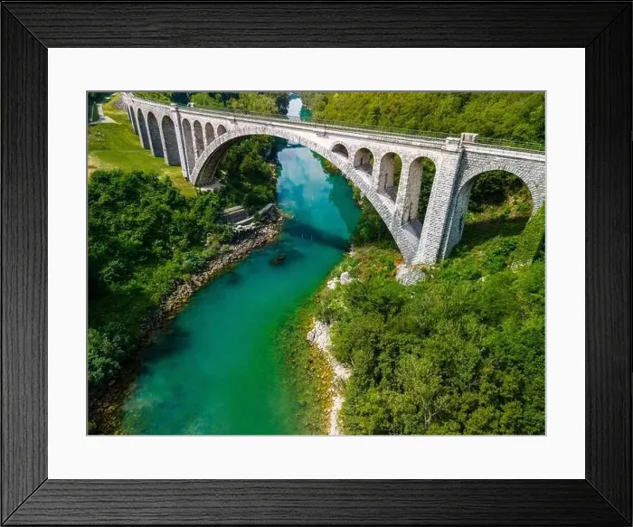 Framed Print : Solkan Bridge in Slovenia over River Soca. World Largest Stone Rail Bridge Framed Print : Solkan Bridge in Slovenia over River Soca. World Largest Stone Rail Bridge