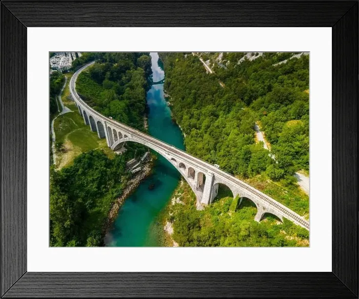Framed Print : Solkan Bridge in Slovenia. World Largest Rail Arch Stone Bridge in the World Framed Print : Solkan Bridge in Slovenia. World Largest Rail Arch Stone Bridge in the World