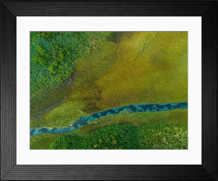 Framed Print : Abstract Nature Pattern in Wetland and Grassland in Slovenia Drone View Framed Print : Abstract Nature Pattern in Wetland and Grassland in Slovenia Drone View