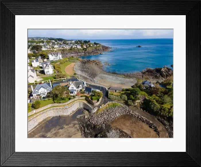 Framed Print : Aerial view of Saint-Quay-Portrieux beach, Cotes d'Armor, Brittany, France Framed Print : Aerial view of Saint-Quay-Portrieux beach, Cotes d'Armor, Brittany, France