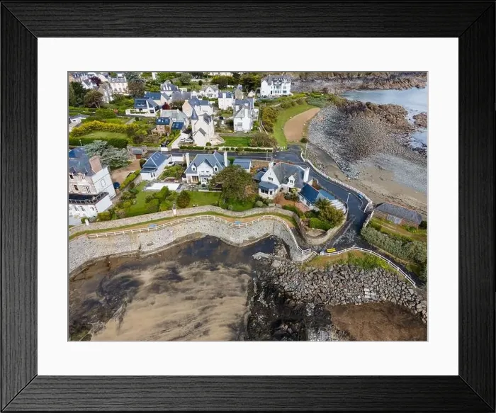 Framed Print : Aerial view of Saint-Quay-Portrieux beach, Cotes d'Armor, Brittany, France Framed Print : Aerial view of Saint-Quay-Portrieux beach, Cotes d'Armor, Brittany, France