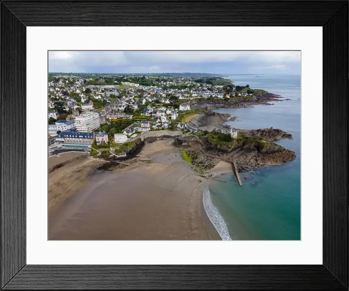 Framed Print : Aerial view of Saint-Quay-Portrieux beach, Cotes d'Armor, Brittany, France Framed Print : Aerial view of Saint-Quay-Portrieux beach, Cotes d'Armor, Brittany, France