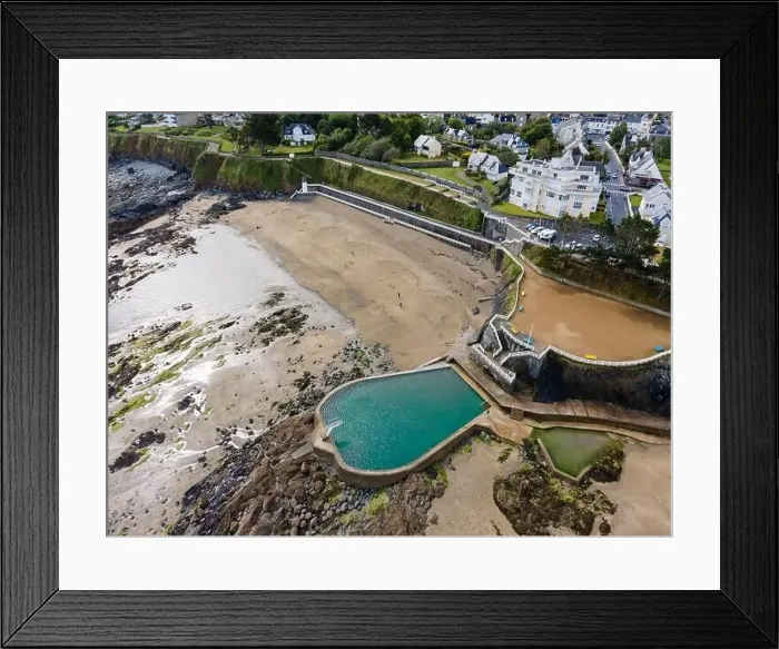 Framed Print : Aerial view of Saint-Quay-Portrieux beach, Cotes d'Armor, Brittany, France Framed Print : Aerial view of Saint-Quay-Portrieux beach, Cotes d'Armor, Brittany, France