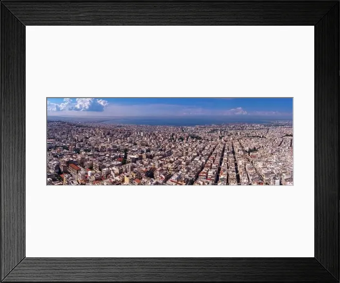 Framed Print : Aerial view of the city of Thessaloniki from the area Neapoli Framed Print : Aerial view of the city of Thessaloniki from the area Neapoli
