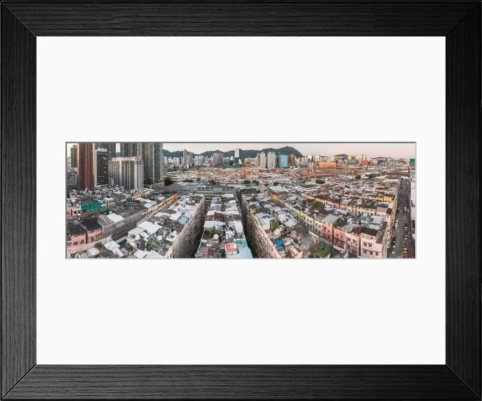 Framed Print : Amazing Colorful messy rooftop on dense old residential house in Kowloon, Hong Kong, evening Framed Print : Amazing Colorful messy rooftop on dense old residential house in Kowloon, Hong Kong, evening
