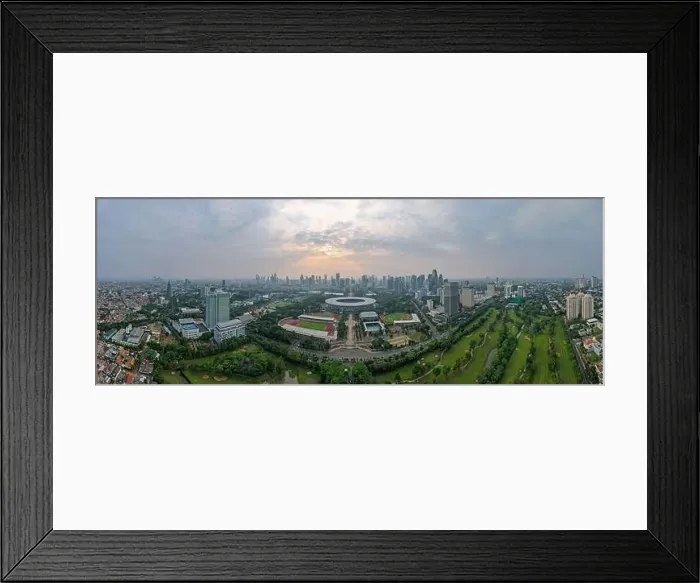 Framed Print : Aerial top view of the Beautiful scenery of Senayan Stadium Framed Print : Aerial top view of the Beautiful scenery of Senayan Stadium