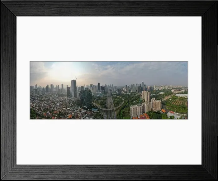 Framed Print : Aerial view of the city traffics at semanggi Roundabout Framed Print : Aerial view of the city traffics at semanggi Roundabout