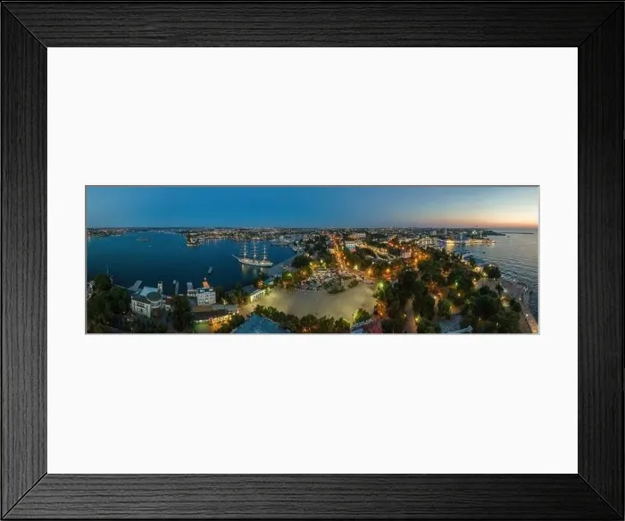 Framed Print : Evening Sevastopol panorama, aerial view of the Sevastopol bay and Nakhimov square Framed Print : Evening Sevastopol panorama, aerial view of the Sevastopol bay and Nakhimov square