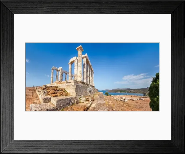 Framed Print : The ancient Temple of Poseidon at Sounion, Attica, Greece Framed Print : The ancient Temple of Poseidon at Sounion, Attica, Greece