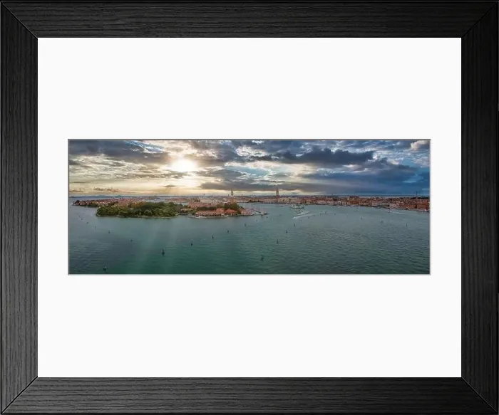 Framed Print : Panorama aerial photo of San Giorgio Maggiore island in Venice Framed Print : Panorama aerial photo of San Giorgio Maggiore island in Venice