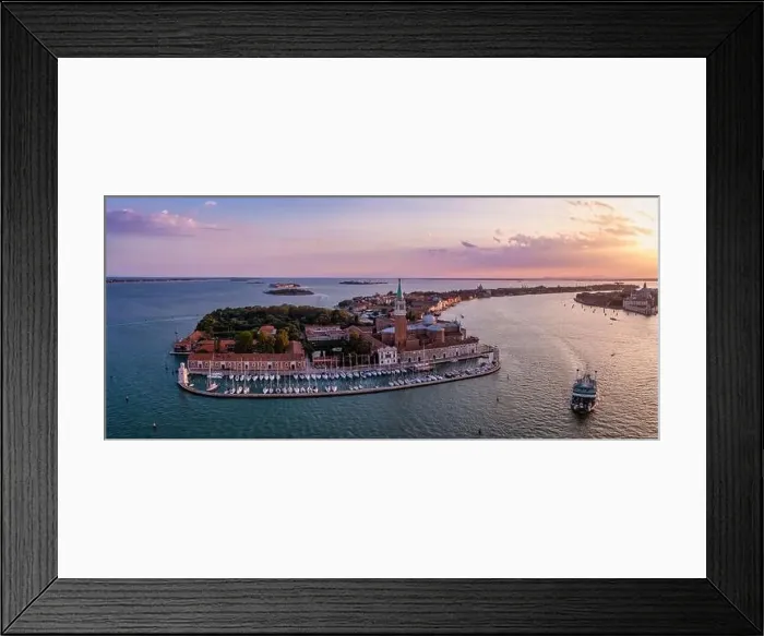 Framed Print : Magical evening sunset view over beautiful Venice in Italy