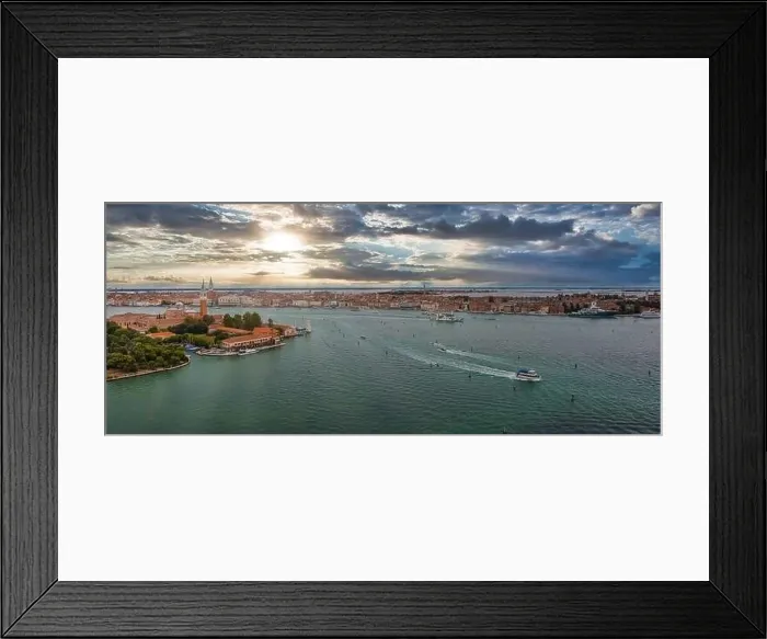 Framed Print : Panorama aerial photo of San Giorgio Maggiore island in Venice Framed Print : Panorama aerial photo of San Giorgio Maggiore island in Venice