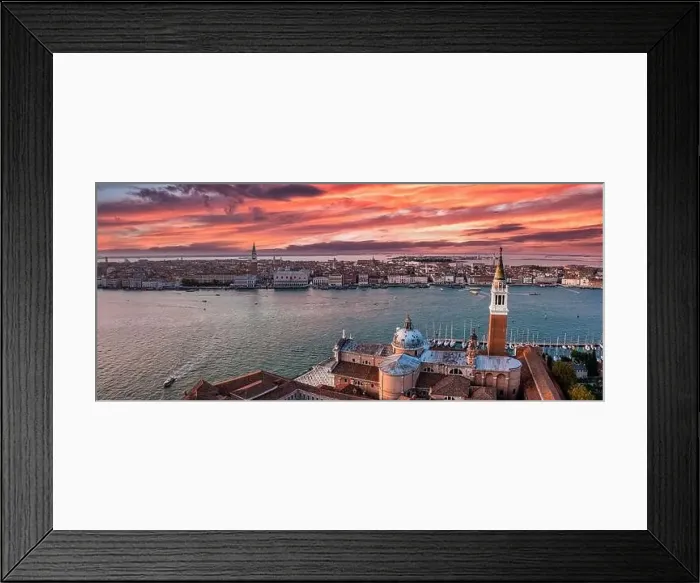 Framed Print : Panorama aerial photo of San Giorgio Maggiore island in Venice Framed Print : Panorama aerial photo of San Giorgio Maggiore island in Venice