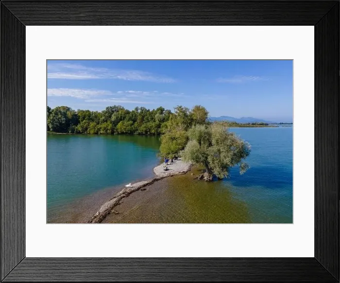 Framed Print : Aerial shot with a drone of the local recreation area at the Wocherhafen at the Lake Constance in Austria Framed Print : Aerial shot with a drone of the local recreation area at the Wocherhafen at the Lake Constance in Austria