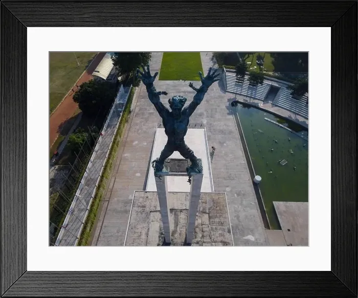 Framed Print : Aerial view of West Irian Liberation monument in downtown Jakarta with Jakarta cityscape Framed Print : Aerial view of West Irian Liberation monument in downtown Jakarta with Jakarta cityscape