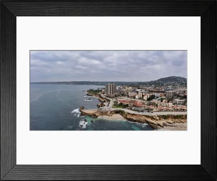 Framed Print : La Jolla California, aerial view of Southern California coast