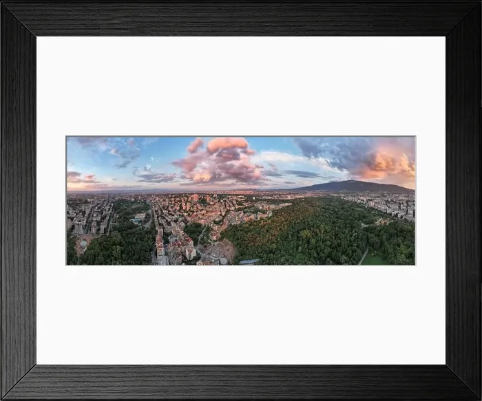 Framed Print : Evening sunset over Sofia city, Bulgaria Framed Print : Evening sunset over Sofia city, Bulgaria