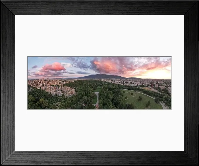 Framed Print : Evening sunset over Sofia city, Bulgaria Framed Print : Evening sunset over Sofia city, Bulgaria
