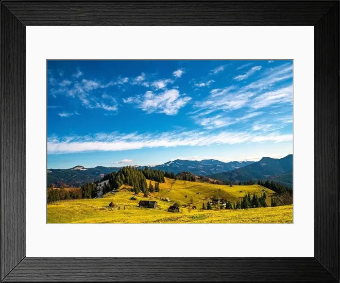 Framed Print : Bewitching beautiful summer landscape of green meadows Framed Print : Bewitching beautiful summer landscape of green meadows