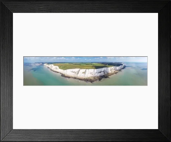 Framed Print : Aerial panoramic view to White Cliffs of Dover Framed Print : Aerial panoramic view to White Cliffs of Dover