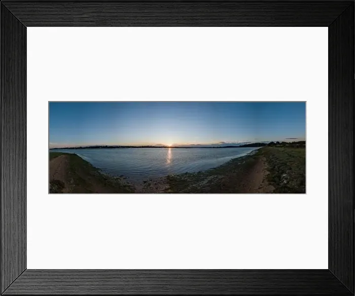 Framed Print : Aerial panoramic of a sunset over the River Deben in Suffolk in the UK Framed Print : Aerial panoramic of a sunset over the River Deben in Suffolk in the UK