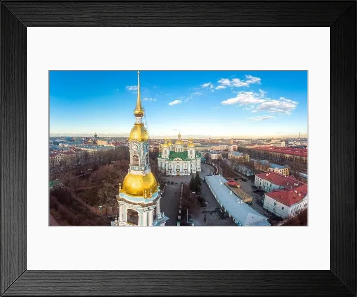 Framed Print : Aerial top view to St. Nicholas Naval Sea Cathedral in sunny day Framed Print : Aerial top view to St. Nicholas Naval Sea Cathedral in sunny day
