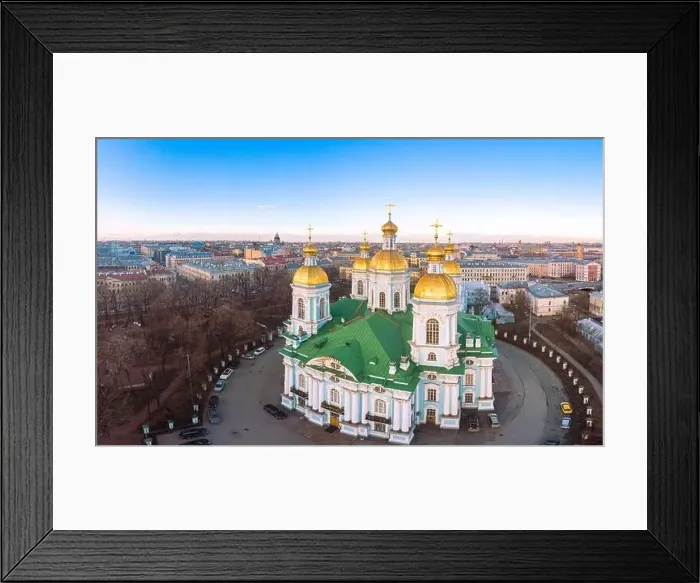 Framed Print : Aerial top view to St. Nicholas Naval Sea Cathedral in sunny day Framed Print : Aerial top view to St. Nicholas Naval Sea Cathedral in sunny day