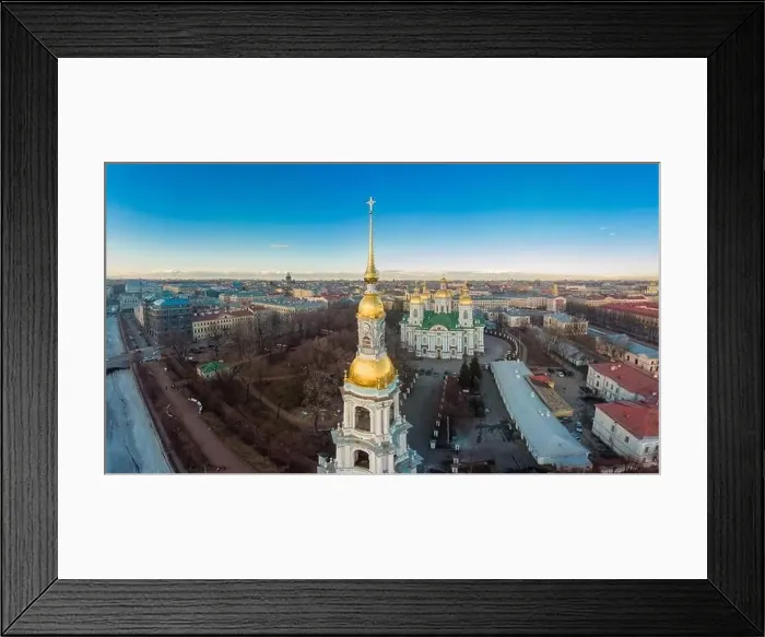 Framed Print : Aerial top view to St. Nicholas Naval Sea Cathedral in sunny day Framed Print : Aerial top view to St. Nicholas Naval Sea Cathedral in sunny day