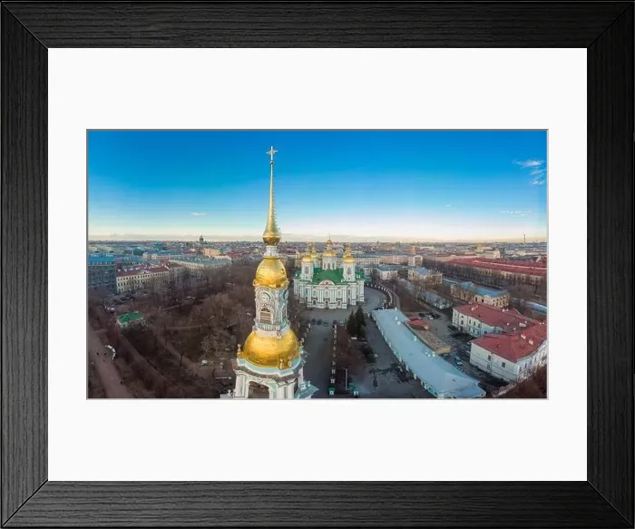 Framed Print : Aerial top view to St. Nicholas Naval Sea Cathedral in sunny day Framed Print : Aerial top view to St. Nicholas Naval Sea Cathedral in sunny day