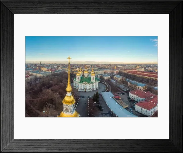 Framed Print : Aerial top view to St. Nicholas Naval Sea Cathedral in sunny day Framed Print : Aerial top view to St. Nicholas Naval Sea Cathedral in sunny day