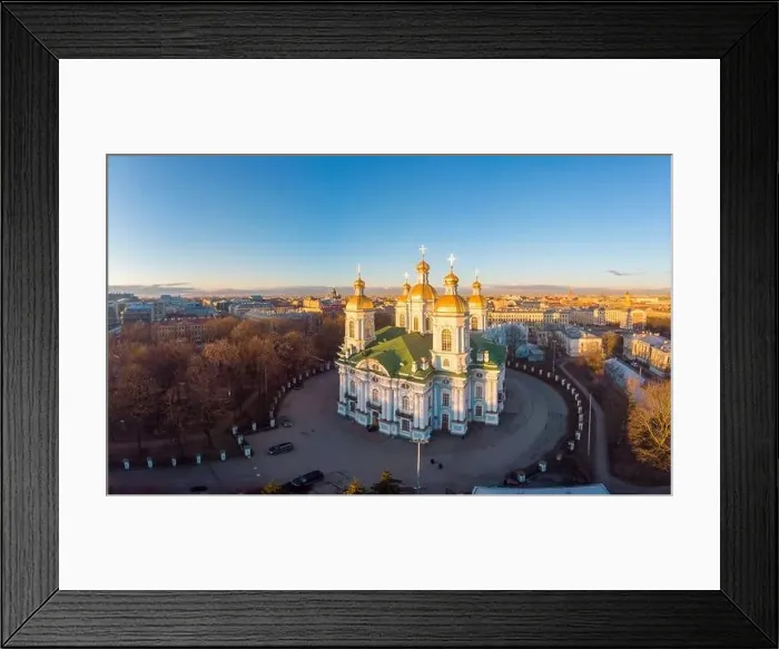 Framed Print : Aerial top view to St. Nicholas Naval Sea Cathedral in sunny day Framed Print : Aerial top view to St. Nicholas Naval Sea Cathedral in sunny day