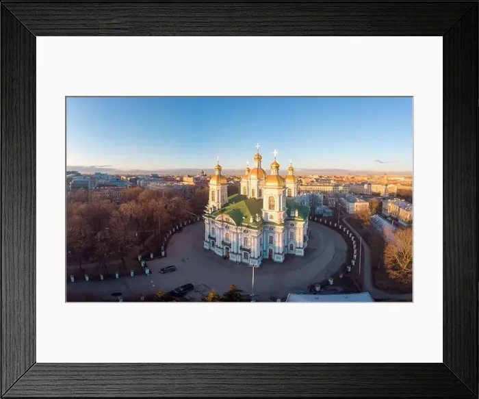 Framed Print : Aerial top view to St. Nicholas Naval Sea Cathedral in sunny day Framed Print : Aerial top view to St. Nicholas Naval Sea Cathedral in sunny day