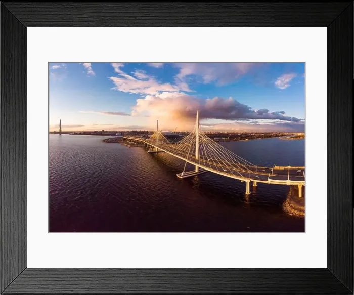 Framed Print : Aerial Panoramic view to evening St Framed Print : Aerial Panoramic view to evening St