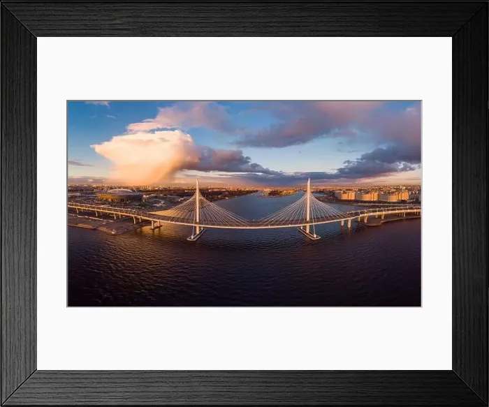 Framed Print : Aerial Panoramic view to evening St Framed Print : Aerial Panoramic view to evening St