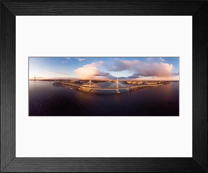 Framed Print : Aerial Panoramic view to evening St Framed Print : Aerial Panoramic view to evening St