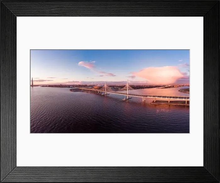Framed Print : Aerial Panoramic view to evening St Framed Print : Aerial Panoramic view to evening St