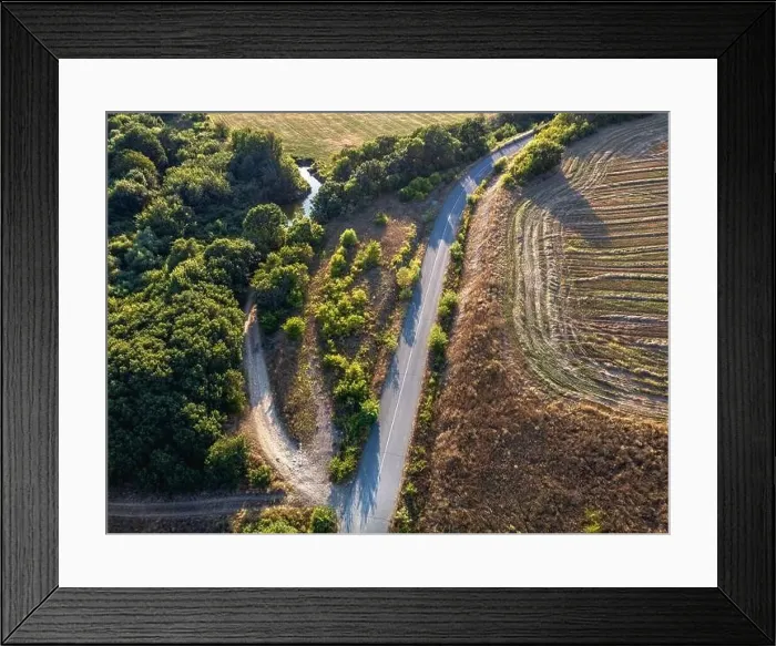 Framed Print : Road crossing the farmlands in eastern Bulgaria Framed Print : Road crossing the farmlands in eastern Bulgaria