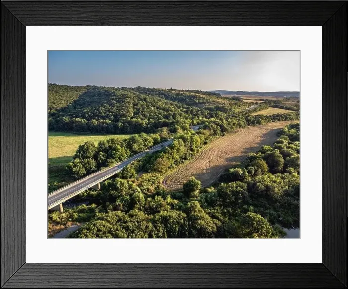 Framed Print : Road crossing the farmlands in eastern Bulgaria Framed Print : Road crossing the farmlands in eastern Bulgaria