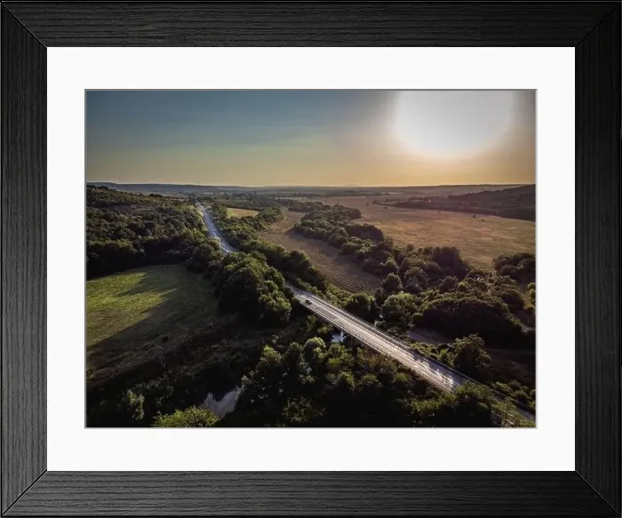 Framed Print : Sunset over the road Framed Print : Sunset over the road