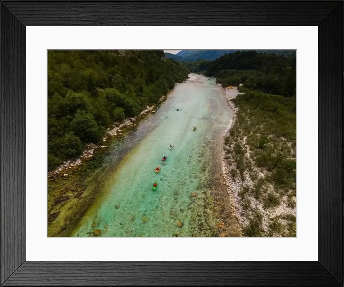 Framed Print : Kayaking and Rafting Adventure on River Soca in Slovenia near Bovec in Summer Framed Print : Kayaking and Rafting Adventure on River Soca in Slovenia near Bovec in Summer