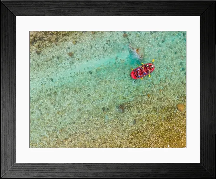 Framed Print : Kayaking and Rafting Adventure on River Soca in Slovenia near Bovec in Summer Framed Print : Kayaking and Rafting Adventure on River Soca in Slovenia near Bovec in Summer