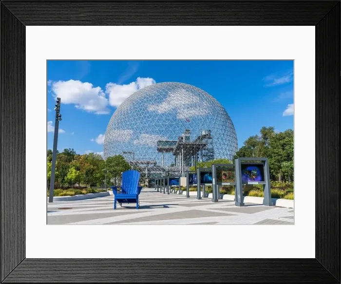 Framed Print : Aerial view of Montreal Biosphere in summer sunny day Framed Print : Aerial view of Montreal Biosphere in summer sunny day
