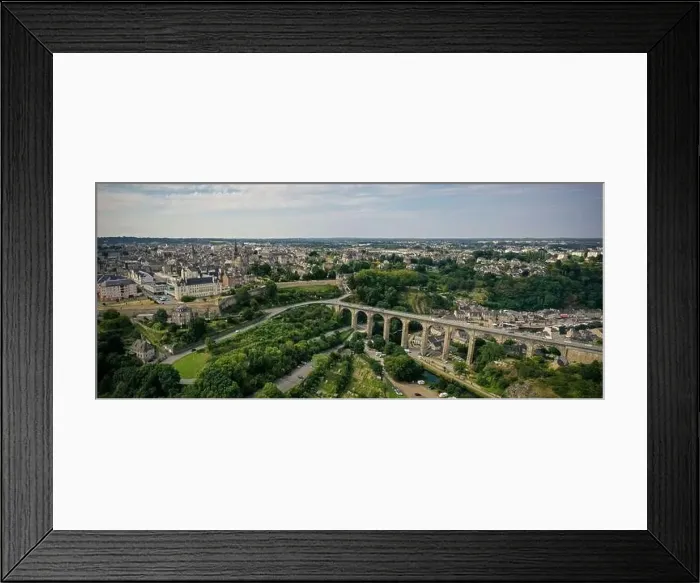 Framed Print : Aerial view of the city of dinan on brittany in france Framed Print : Aerial view of the city of dinan on brittany in france